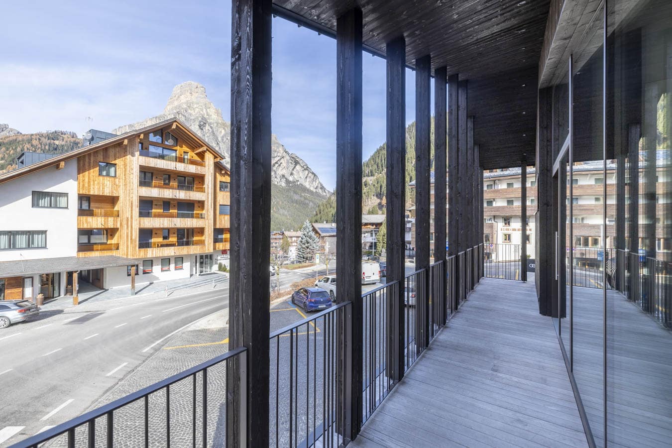 Private balcony Sassongher view Private balcony Sassongher view